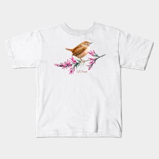 Cute little Wren Watercolour Kids T-Shirt